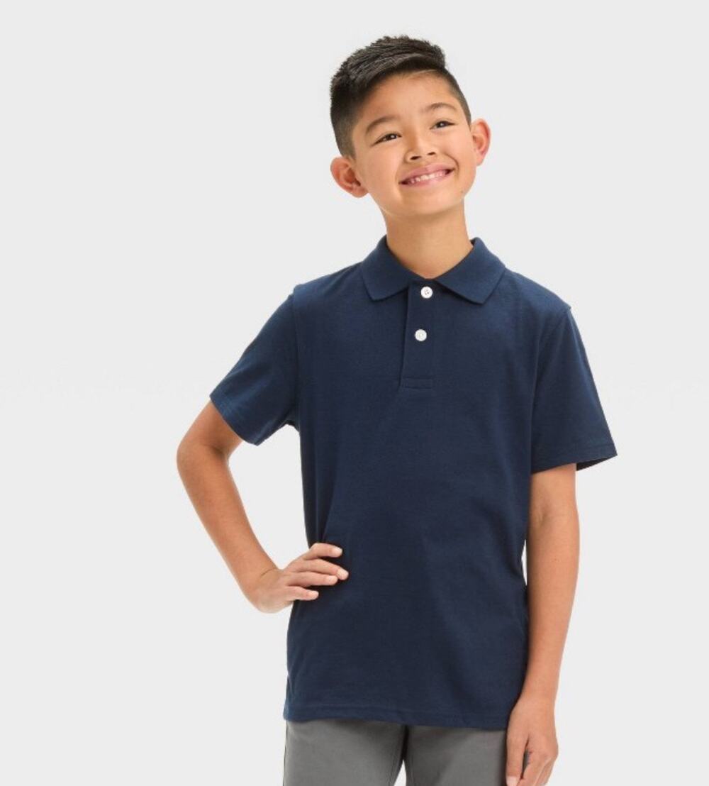 Cat & Jack Girls School Uniform Polo Shirt Navy Size XS 4/5 NWT